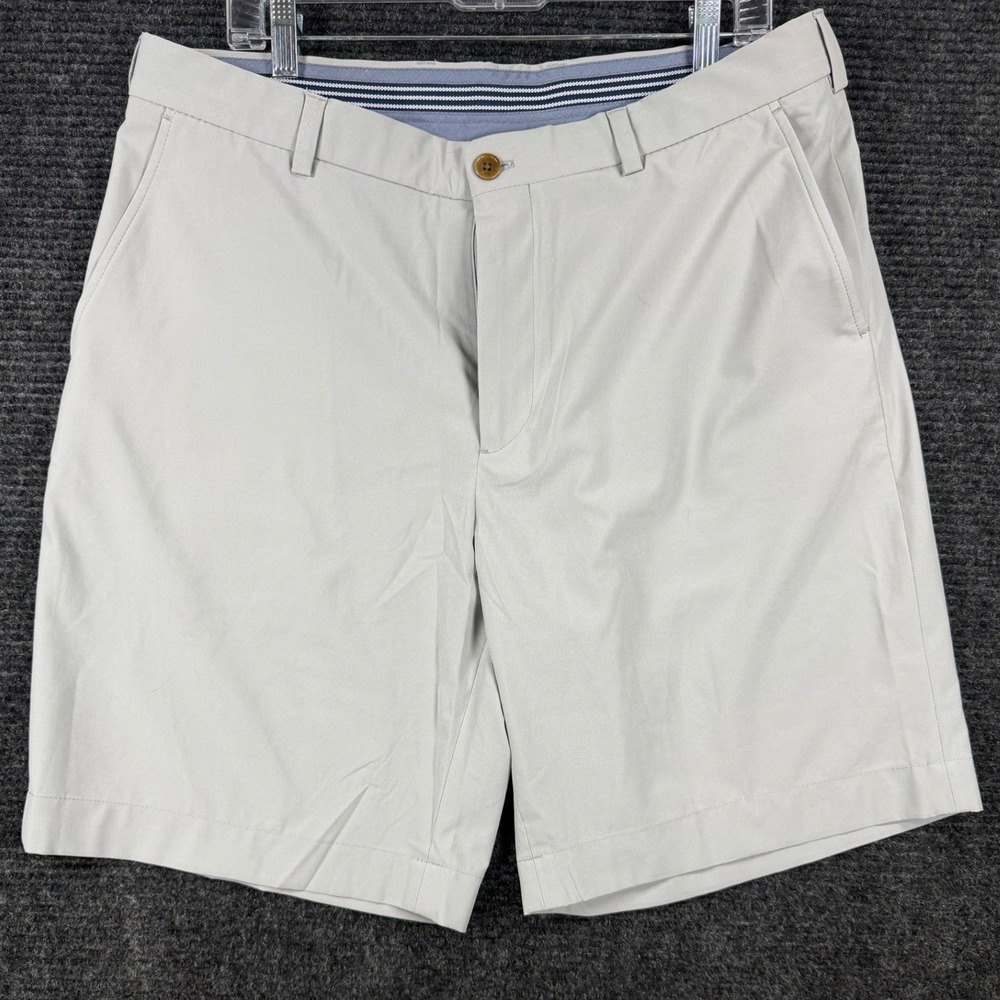 Brooks Brothers Mens Performance Golf Shorts Light Gray 36 Stretch 100158962